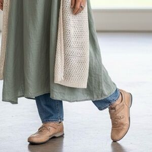 Nero Giardini Italian Leather Sneakers Tan Caramel Quiet Luxury Lagenlook Boho